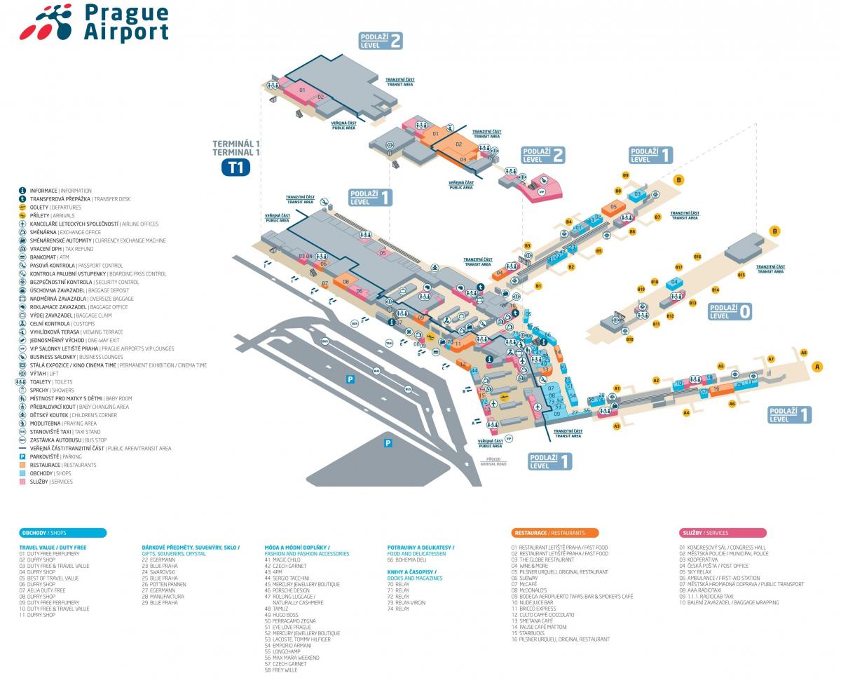 プラハ空港ターミナルマップ