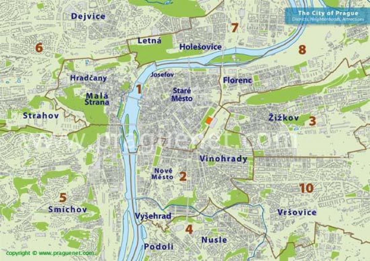 プラハ地区のマップ